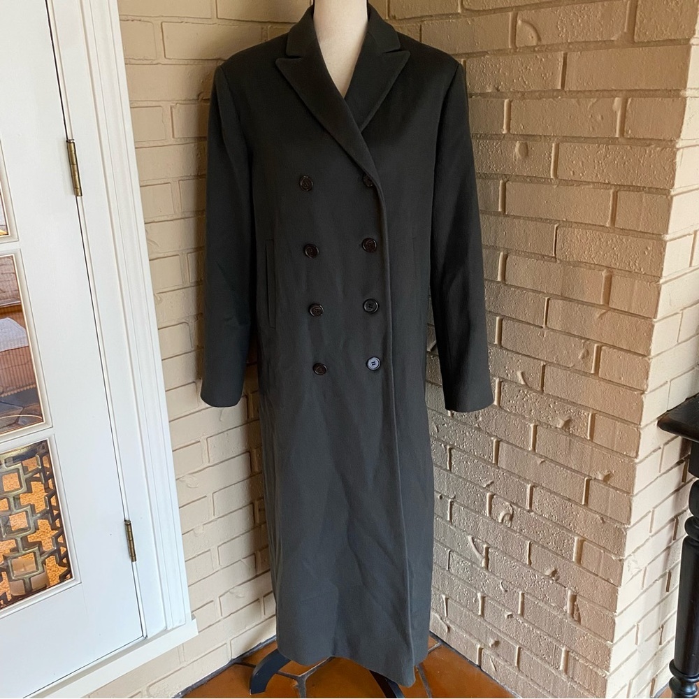 Vtg ILGWU Union Made CALVIN KLEIN Overcoat Women 12 Merino Wool Double Breasted